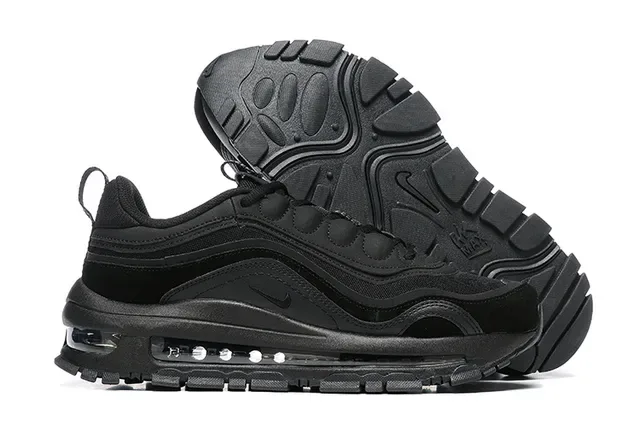Nike All-Black Layered Upper Air Cushion Lifestyle Sneaker 5