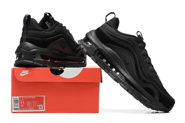 Nike All-Black Layered Upper Air Cushion Lifestyle Sneaker 6
