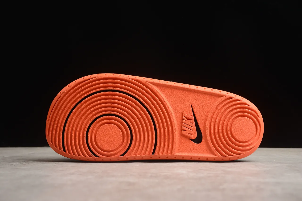 Nike Benassi JDI White Black Orange Slippers 10