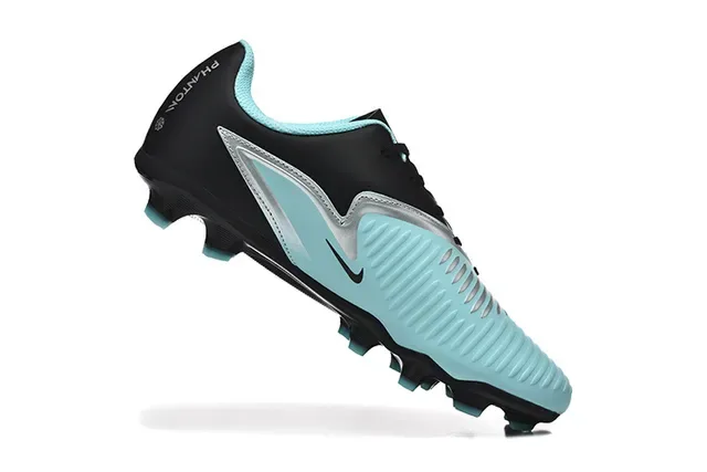 Nike Black Blue Low-Cut Synthetic Upper Textured Forefoot Grip Panel Firm-Ground Soccer Shoes 3