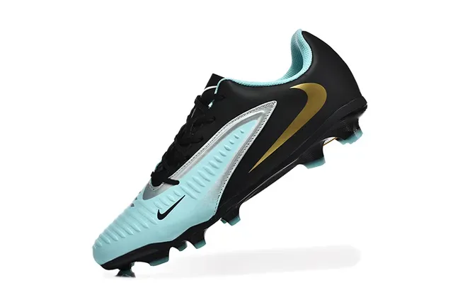 Nike Black Blue Low-Cut Synthetic Upper Textured Forefoot Grip Panel Firm-Ground Soccer Shoes 4