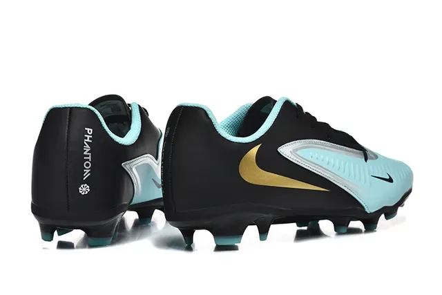 Nike Black Blue Low-Cut Synthetic Upper Textured Forefoot Grip Panel Firm-Ground Soccer Shoes 5
