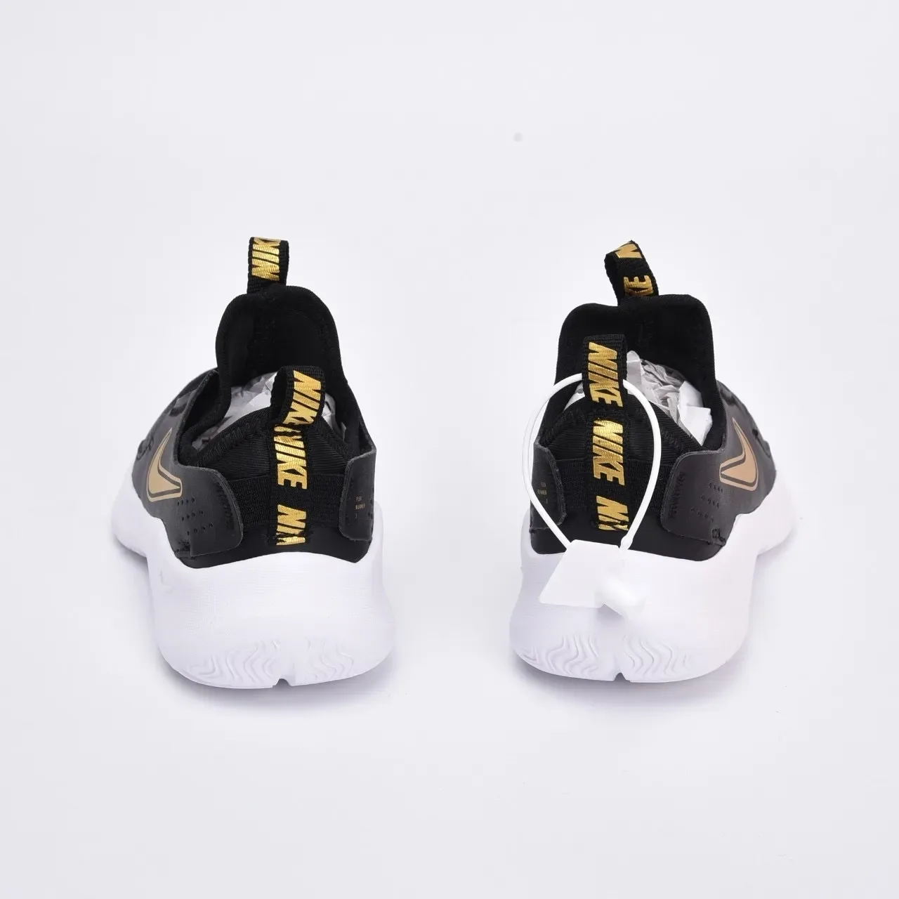 Nike Black Gold Slip-On Perforated Mesh Lifestyle Sneakers 14