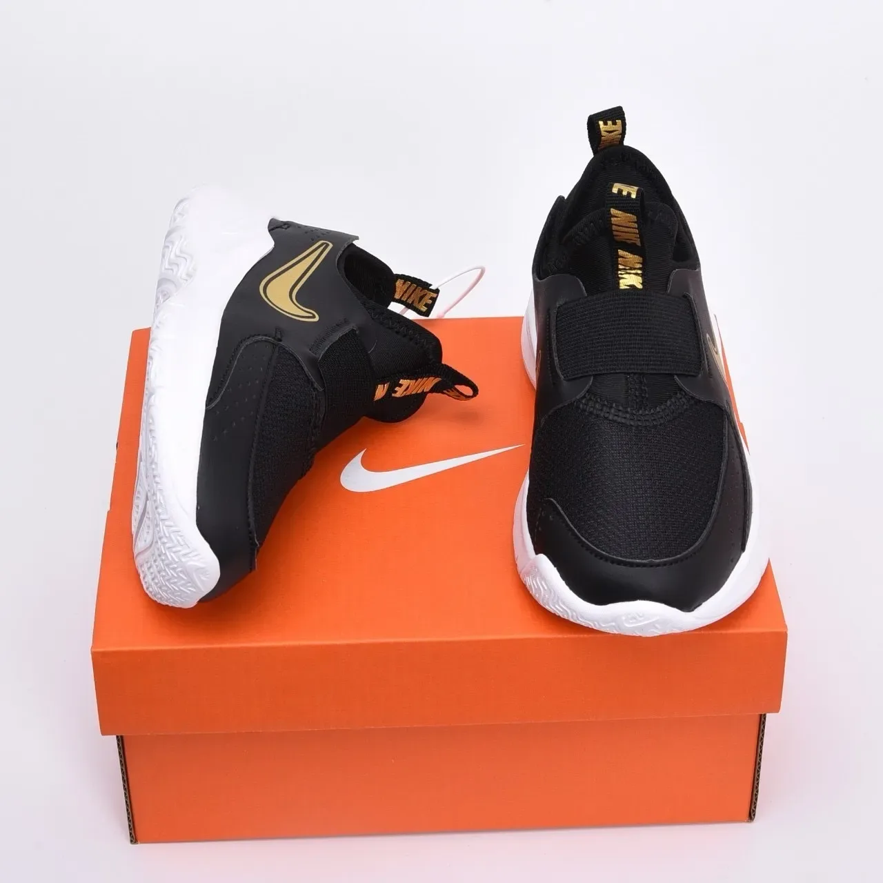 Nike Black Gold Slip-On Perforated Mesh Lifestyle Sneakers 20