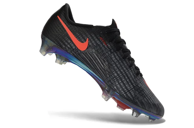 Nike Preto Laranja Flyknit Superior Placa de sola Iridiscente Solo Firme Sapatos de Futebol 2