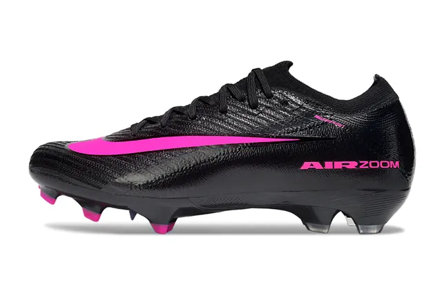 Nike Noir Rose Bas de coupe Tricot Supérieur Moldés Clous Sol ferme Football Chaussures 5