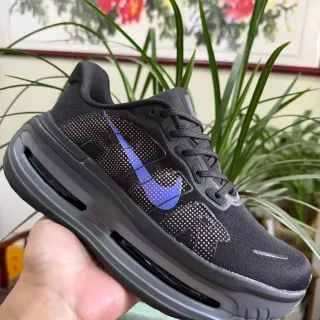 Nike काला बैंगनी पूर्ण-लंबाई दृश्यमान एयर यूनिट इंजीनियर मेश अपर रनिंग शूज