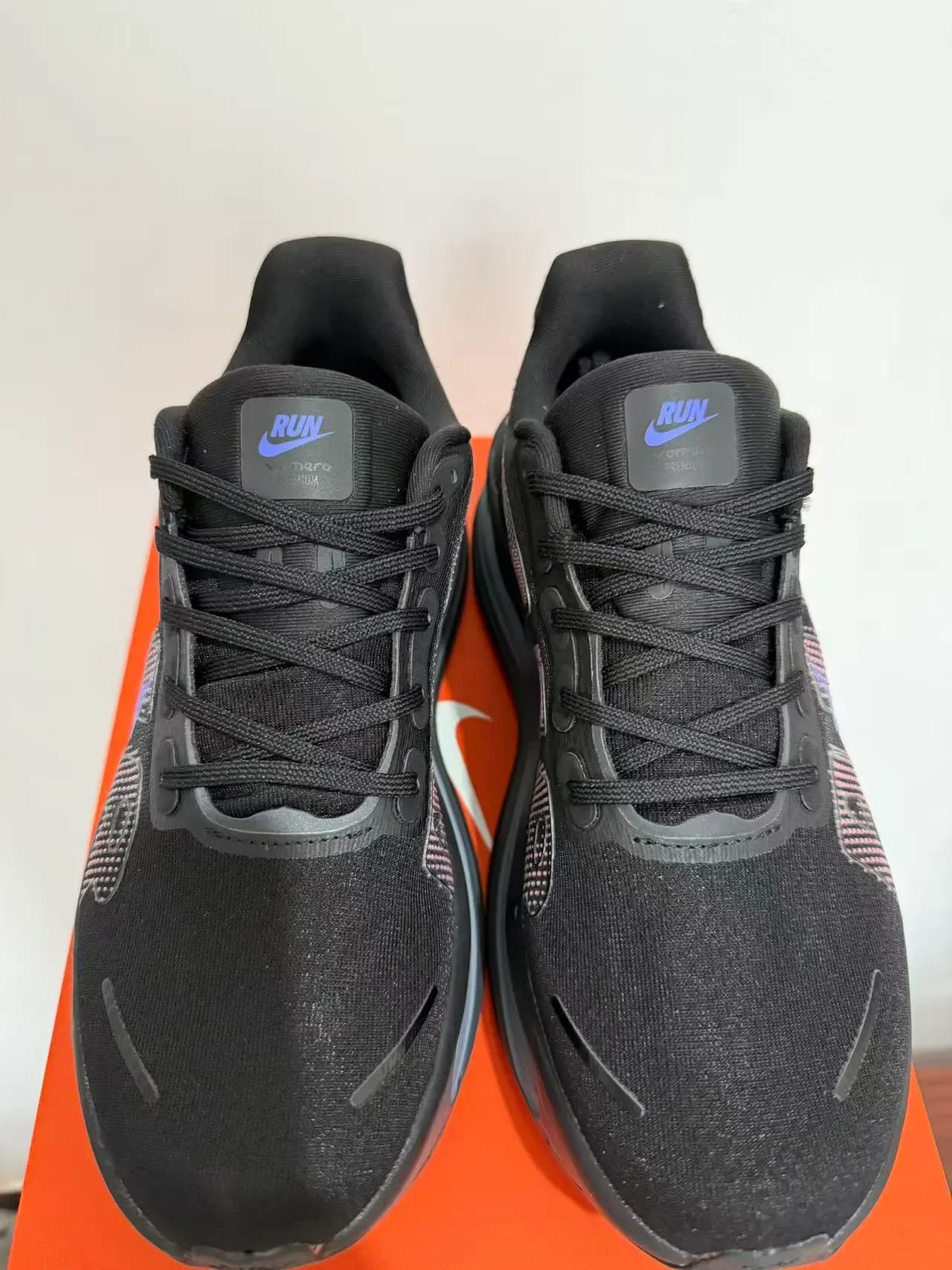Nike काला बैंगनी पूर्ण-लंबाई दृश्यमान एयर यूनिट इंजीनियर मेश अपर रनिंग शूज 3