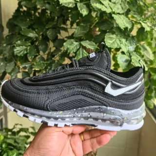 Nike أسود فضي متعدد الطبقات موجي نمط علوية طول كامل مرئي Air Unit أسلوب حياة حذاء رياضي