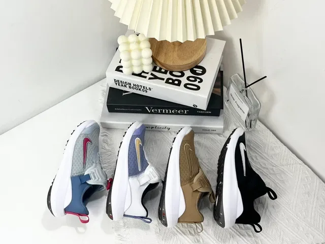 نايك سنيكرز أسلوب الحياة أسود أبيض slip-on مع upper من الكيت 3