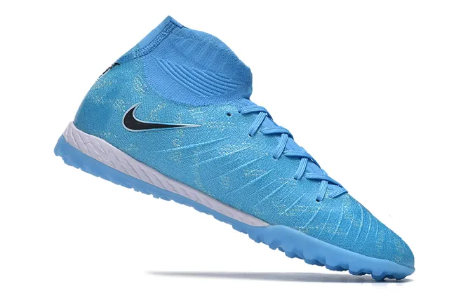 Nike Blue Black High-Cut Sock-Fit Upper Flyknit Construction Turf Soccer Shoes 2