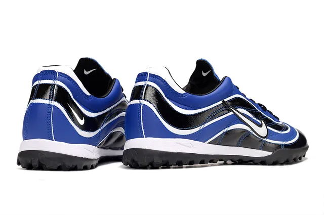 Nike Blue Black Wave-Pattern Synthetic Overlays Low-Top Sole Turf Soccer Shoes 5