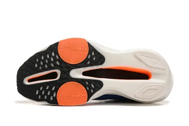 Nike Blue Orange Engineered Knit Upper Visible Forefoot Air Unit Running Shoes 4
