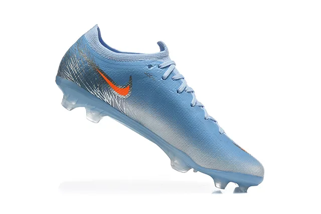Nike أزرق برتقالي منخفض القطع أعلى ملائم للجوارب نسيج صناعي محكم الملمس أرض صلبة أحذية كرة القدم 3