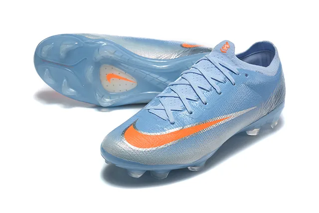 Nike أزرق برتقالي منخفض القطع أعلى ملائم للجوارب نسيج صناعي محكم الملمس أرض صلبة أحذية كرة القدم 6