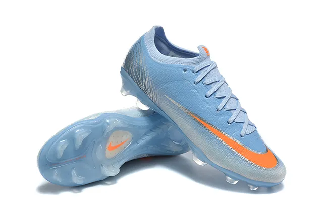 Nike أزرق برتقالي منخفض القطع أعلى ملائم للجوارب نسيج صناعي محكم الملمس أرض صلبة أحذية كرة القدم 7