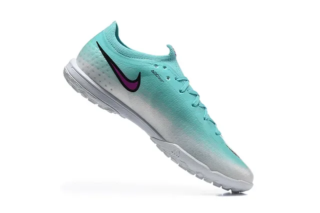 Nike Blue Pink Knit Upper Gradient Aqua-To-White Turf Soccer Shoes 3