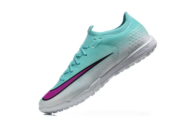 Nike Blue Pink Knit Upper Gradient Aqua-To-White Turf Soccer Shoes 4