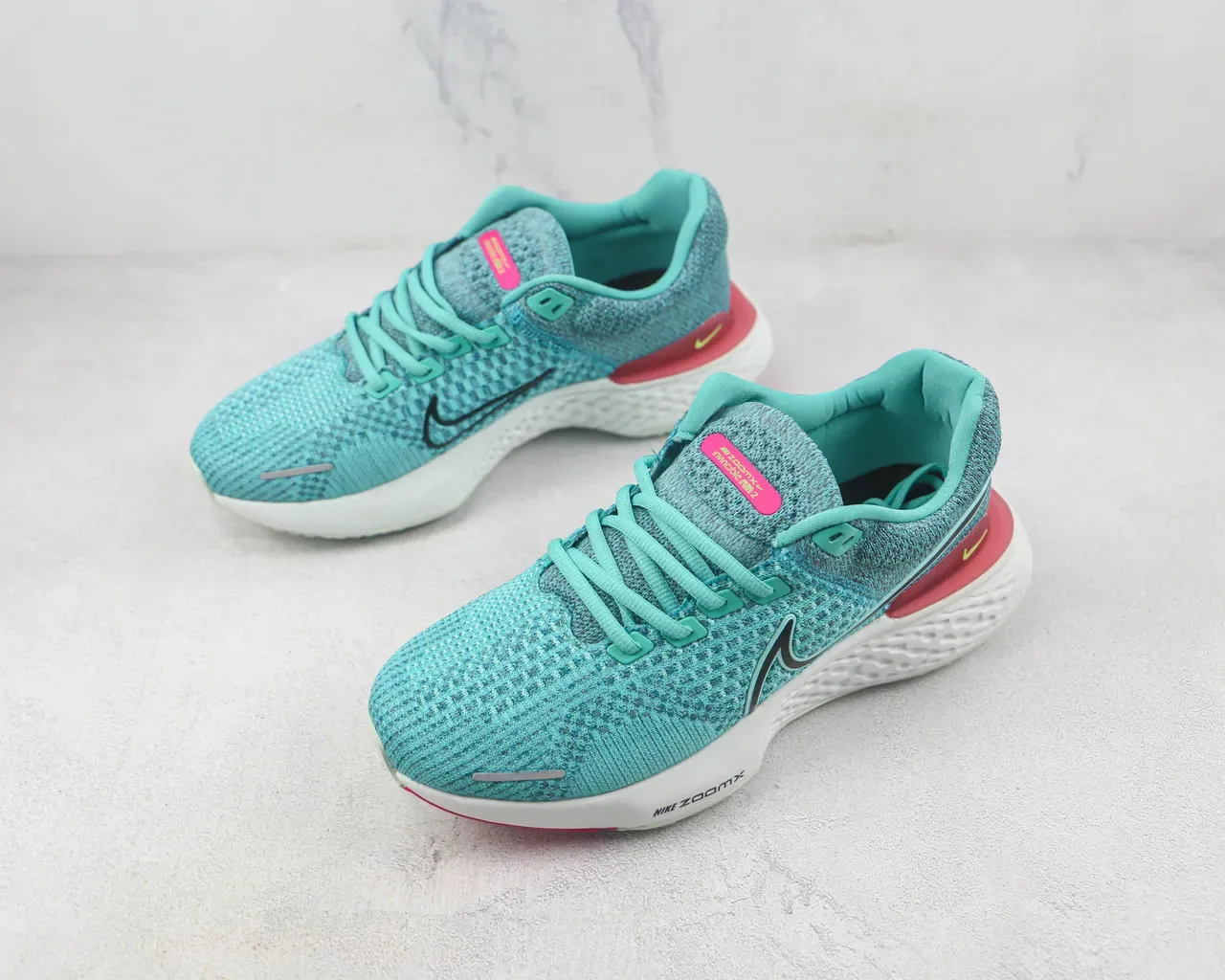 Nike Blue Pink Knit Upper ZoomX Midsole Running Shoes 4