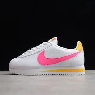Nike Cortez أبيض وردي أصفر حذاء رياضي lifestyle