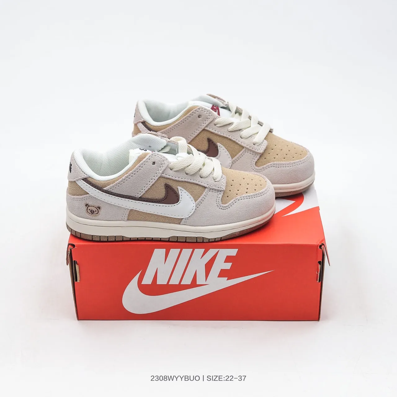 Nike Dunk Low Beige Noir Bleu Clair Chaussures de Skateboard 10