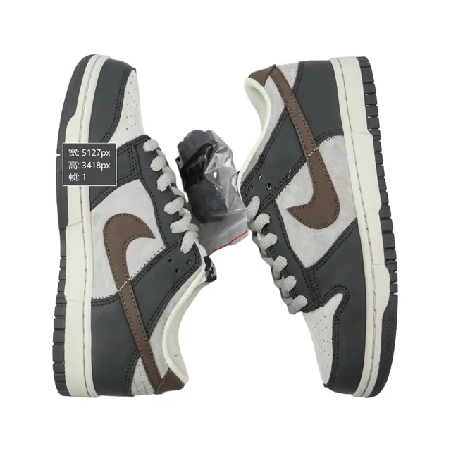 Nike Dunk Low Black Gray Brown Skateboard Shoes 2
