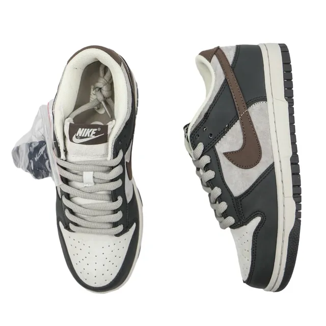 Nike Dunk Low Black Gray Brown Skateboard Shoes 5
