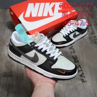 Nike Dunk Low أسود رمادي برتقالي أحذية رياضية أسلوب حياة