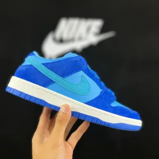 Nike Dunk Low नीली सूड चमड़े की स्केटबोर्ड जूते
