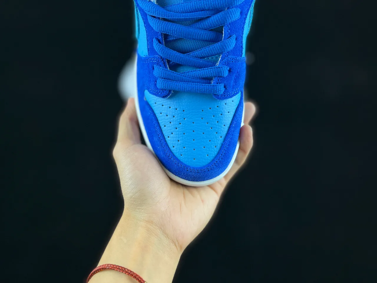 Nike Dunk Low Chaussures de Skateboard en Cuir de Daim Bleu 8