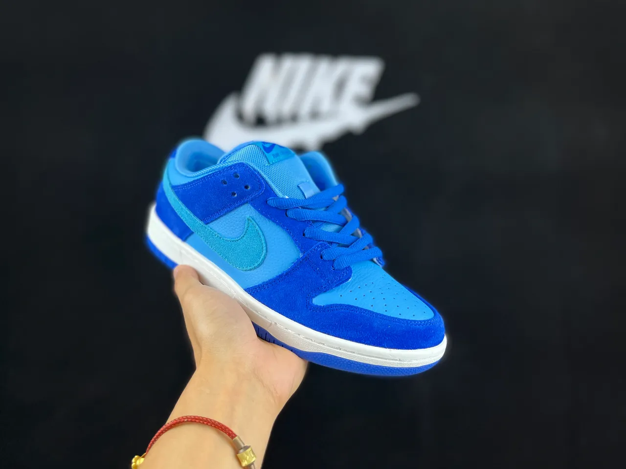 Nike Dunk Low Chaussures de Skateboard en Cuir de Daim Bleu 9