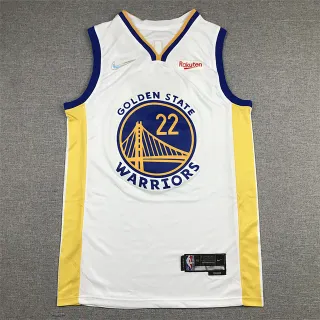 Nike Golden State Warriors 白色 黄色 无袖 V领 球衣