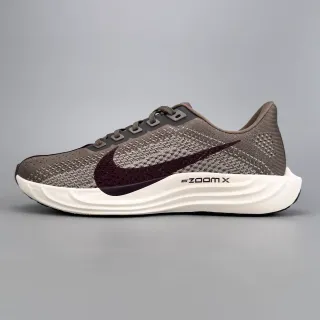 Nike Cinza Borgonha Malha Engineered Superior Forma De Onda ZoomX Sola Intermediária Tênis De Corrida