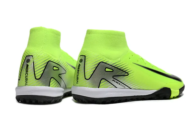 Nike Verde Negro Alto Ajuste a Calcetín Cordones Asimétricos Zapatos de Fútbol para Césped Artificial 5