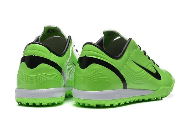 Nike Vert Noir Bas-Coupé Supérieur Synthétique Embossage à motif ondulé Chaussures de football turf 2