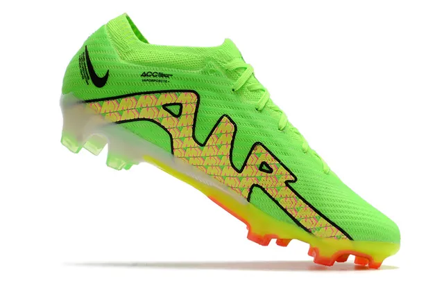 Nike Vert Rose Néon Flyknit Upper Semelle Translucide Clou Firm-Ground Chaussures de Football 3