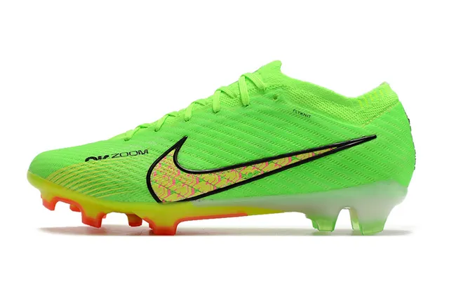 Nike Vert Rose Néon Flyknit Upper Semelle Translucide Clou Firm-Ground Chaussures de Football 5