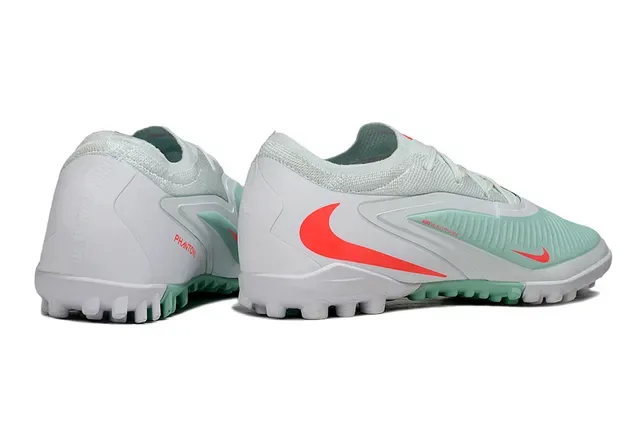 Nike Verde/Vermelho Low-Cut Synthetic Mesh Upper Sapatos de Futebol Turf 5
