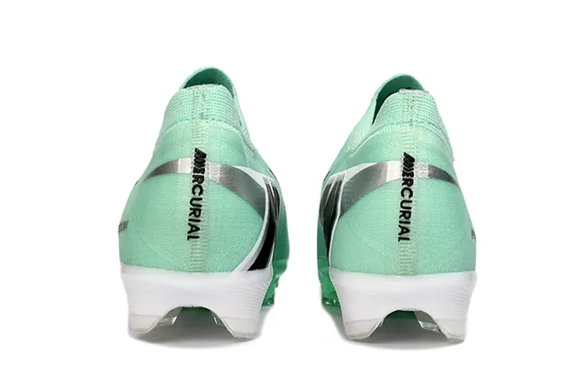 Nike Vert Blanc Tricot Chaussant Supérieur Clous Coniques Moldés Sol Firme Chaussures de Football 13