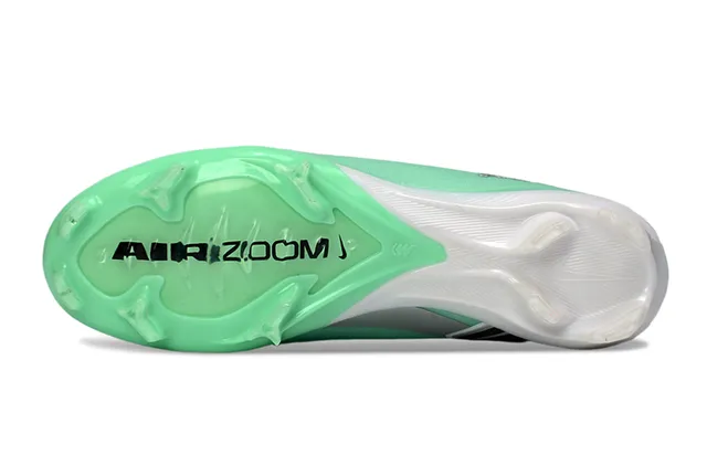 Nike Vert Blanc Tricot Chaussant Supérieur Clous Coniques Moldés Sol Firme Chaussures de Football 15