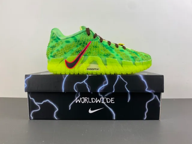Nike Green Yellow Knit Upper Gradient Basketball Shoes 15