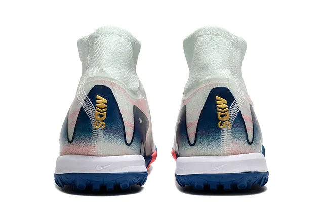 Nike Grip-Knit Turf Multicolor Blue Sock-Collar Upper Gradient Color Blocking Turf Soccer Shoes 4
