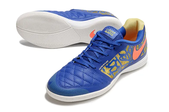 Nike Hyperfade Azul Laranja Sapatos de Futebol Indoor com Biqueira Quilted e Overlay de Malha com Impressão Graffiti 5