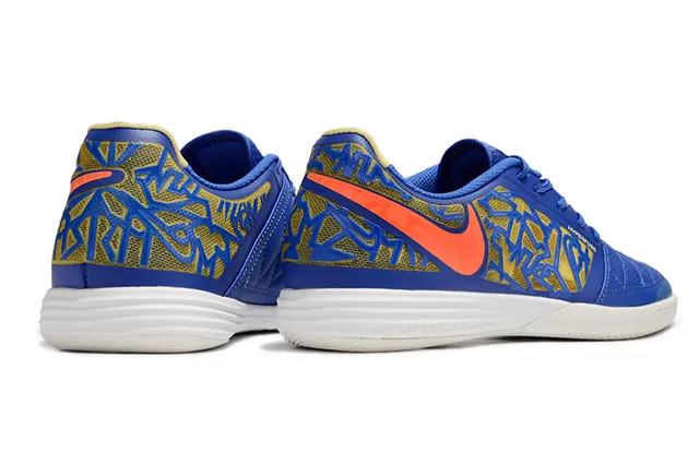 Nike Hyperfade Azul Laranja Sapatos de Futebol Indoor com Biqueira Quilted e Overlay de Malha com Impressão Graffiti 6