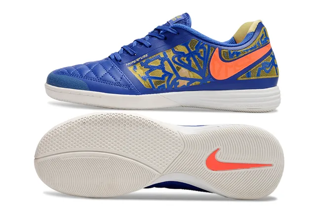 Nike Hyperfade Azul Laranja Sapatos de Futebol Indoor com Biqueira Quilted e Overlay de Malha com Impressão Graffiti 7
