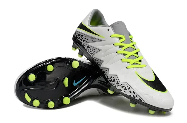 Nike Hypervenom White Black Neon Yellow Firm-Ground Soccer Shoes 4