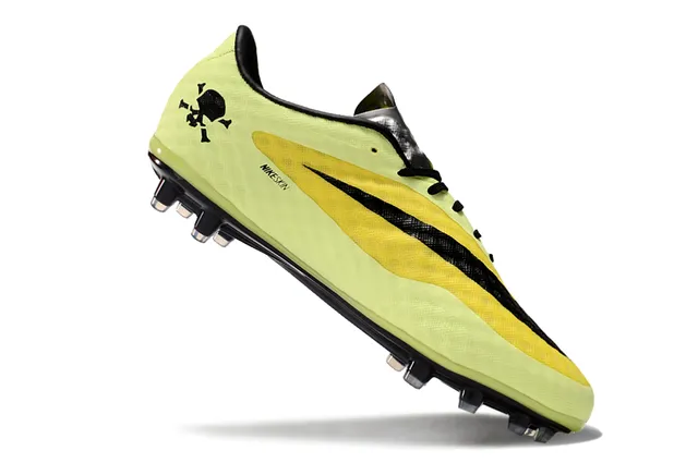Nike Hypervenom Amarelo Preto baixo no corte texturizado antepé jaula campo firme sapatos de futebol 2