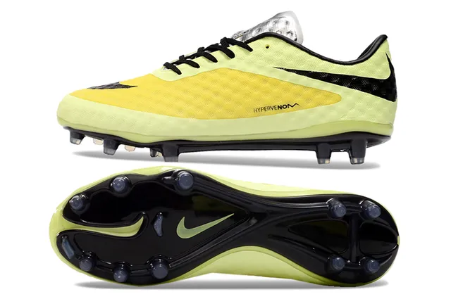Nike Hypervenom Amarelo Preto baixo no corte texturizado antepé jaula campo firme sapatos de futebol 6
