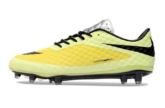 Nike Hypervenom Amarelo Preto baixo no corte texturizado antepé jaula campo firme sapatos de futebol 7