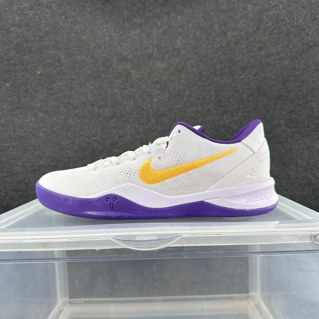 Nike Kobe 8 System White Purple Yellow Basketball Shoes 2